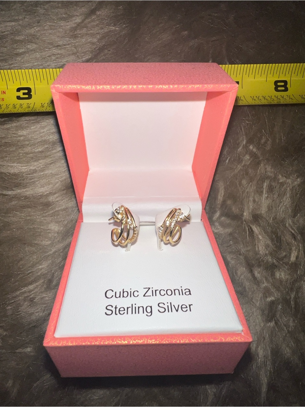 Rachel Zoe Gold-Tone Cubic Zirconia Swirl Hoop Earrings